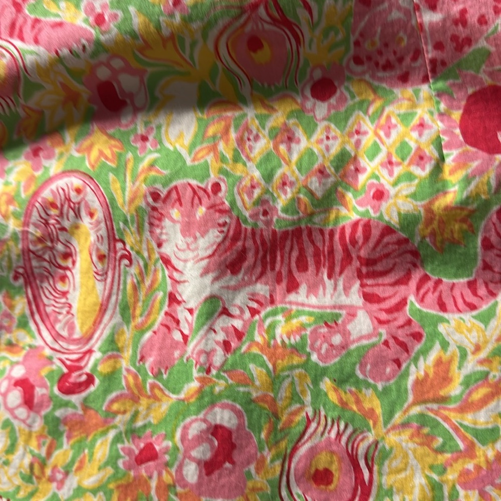 Lilly Pulitzer Style Strapless Dress - Pink and Green